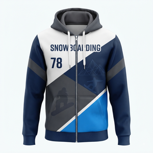 Sudadera con capucha y cremallera para escalada en roca, chaqueta deportiva para hombre, estampado por sublimación, transpirable, corte regular, para otoño - Product Image 2