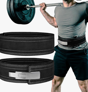 Ceinture de musculation pour hommes et femmes, noire, 10 mm d'épaisseur, 4 pouces de large, en cuir de vachette avec fermeture à boucle pour soulevés de terre, squats et entraînements en salle de sport - Product Image 6