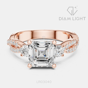 Bague de fiançailles en or blanc 14 carats avec diamant de laboratoire taille Asscher de 1,78 carat, certifiée IGI, couleur F+, clarté VS+, bague de promesse de mariage - Product Image 5