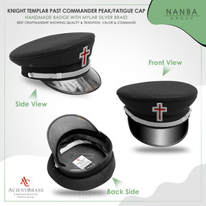 เครื่องหมายอัศวินเทมพลาร์สีเงินทำมือสำหรับหมวกทหาร - Product Image 4