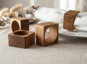 Anneaux de serviette en bois de qualité supérieure, formes géométriques variées, pour mariage, support de serviette de table, CRAFT VILLA, fournisseur en gros - Product Image 6