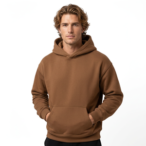 Sweat-shirt à capuche oversize pour homme, couleur unie, en molleton anti-plis, pull décontracté, vêtement d'hiver, 100% coton tricoté BD - Product Image 3