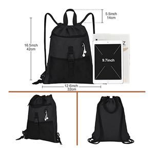 กระเป๋าโพลีเอสเตอร์หูรูดสำหรับทุกเพศ,กระเป๋ายิมกีฬากระเป๋าเป้กลางแจ้งโลโก้แบบกำหนดเอง - Product Image 2