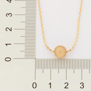 18K Solid Real Gold Plated Minimalist Gold <b>Snake</b> Chain Necklace With Ball Pendant Unisex Everyday Wear - Product Image 3