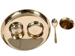 Juego de Cubiertos de Latón Puro con Plato y Cuchara de Vidrio, Utensilios de Cocina Pulidos para el Hogar, Hotel y Restaurante para Fiestas - Pedido Mínimo 50 Piezas - Product Image 2