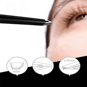 Pinzas para Cejas Modernas de Acero Inoxidable con Punta Inclinada, Diseño Duradero, Acabado Preciso, Ecológicas, Hechas a Mano, Negras - Product Image 5