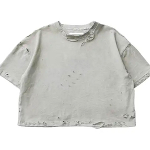 เสื้อยืดสตรีทแวร์ทรงสลิมเนื้อหนาพิมพ์โลโก้ตามสั่งสำหรับผู้ชาย สไตล์วินเทจฟอกสี ทรงปกติ ผ้าฝ้ายออร์แกนิค 100% - Product Image 2
