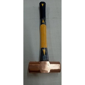 Marteau de sécurité anti-étincelles robuste de 2 kg à tête en cuivre, manche en fibre de verre, usage intensif ATEX pour usine industrielle - Product Image 4