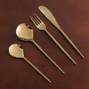 Juego de cubiertos de lujo con acabado dorado, juego de cucharas de acero inoxidable, juego de cucharas duradero de 6 piezas, juego de cena para hotel - Product Image 2