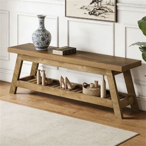 Panca Lunga da Ingresso con Contenitore per Scarpe, Tavolo da Pranzo Multifunzione e Scarpiera - Product Image 1