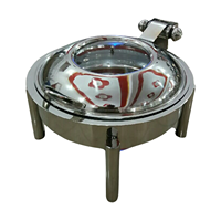 Plat à réchaud en métal martelé noir brillant durable, capacité 6 litres, personnalisable, pour maintien au chaud des aliments