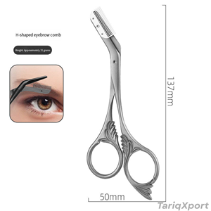 Tijeras de Maquillaje de Acero Inoxidable de Primera Calidad, Hoja Recta con Punta Afilada para Recortar Cejas y Cuidado de la Belleza - Product Image 2