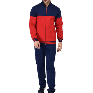 Survêtement Homme Color Block Manches Longues Col Montant Décontracté Automne Polyester Coton Respirant Coupe Classique - Product Image 3