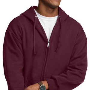 Sudadera con capucha extragrande para hombre, con cremallera completa, forro polar suave, corte holgado informal, ropa de invierno - Product Image 2