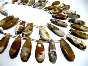 Jaspe chameau brun naturel, forme poire, qualité supérieure, lisse, briolette, 10x20mm, 12x20mm, gradué, pour la fabrication de bijoux, brin de 8 pouces - Product Image 3