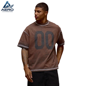 Camiseta Clásica de Manga Corta a Rayas de Corte Regular para Hombre, Estilo Urbano, para Otoño e Invierno, Uso Diario, Lavado Ácido - Product Image 1