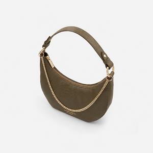 Sac à bandoulière rétro en cuir bio, sac hobo tendance et écologique avec chaîne et fermeture éclair, petit sac à main pour les voyages quotidiens - Product Image 4