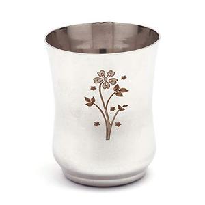Elegant Stainless Steel Tumbler With Floral Pattern Hand-Made Bohemian Design For Home Hotels Party Use <b>Water</b> Glass On Sale - Product Image 3