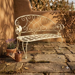 Luxury Classic European Wrought Iron <b>Garden</b> <b>Bench</b> Hand Forged Artistic <b>Metal</b> Seating Powder Coated Outdoor Park 2-Seater KHP - Product Image 2