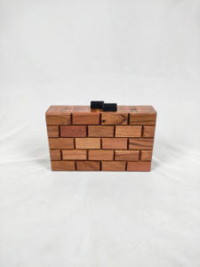 Bolso de mano de madera ecológico hecho a mano bolso de noche con forro de satén con patrón geométrico directo de la India - Product Image 2