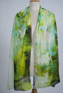 Écharpe en soie pure imprimée numériquement pour femme, légère, douce, châle de créateur, étole en soie de mûrier pour toutes les saisons - Product Image 6