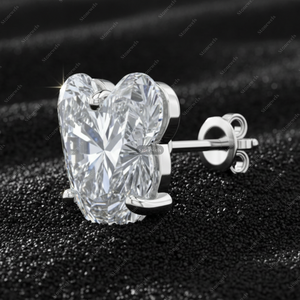 Dainty Heart Shaped Diamond Earrings for Women - Product Image 3