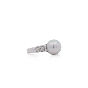 Bague en argent sterling 925 avec perle blanche, alliance de mariage, sertie de griffes rondes, bijoux élégants pour femmes - Product Image 2