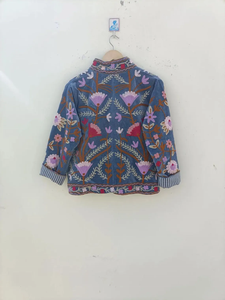 Veste d'Hiver Unisexe Vintage Boho avec Broderie Floral Suzani Tricoté Rembourrage Velours Coton-Ethnique Chic Outerwear - Product Image 4