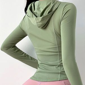 Wholesale Women <b>Yoga</b> <b>Jacket</b> Fitness Wear Custom Logo Long Sleeve Zipper Breathable Quick Dry Activewear Sports Gym Training - Product Image 2