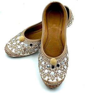 Zapatos Khussa para Boda, Planos, Ligeros, de Colores Mixtos, Diseño Personalizado, con Pedrería - Product Image 1