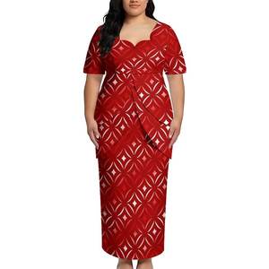 Robe longue personnalisée pour femme, imprimée, à manches courtes, décontractée, mode estivale, grandes tailles, fabricant OEM ODM, vente en gros en vrac - Product Image 2