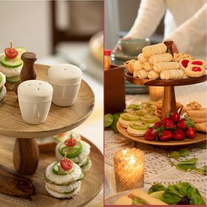 ขาตั้งเค้กไม้สำหรับโต๊ะอาหารและของตกแต่งบ้าน และขาตั้งเค้กไม้สำหรับโต๊ะอาหารและของตกแต่งบ้านแบบโต๊ะอาหรับ - Product Image 3