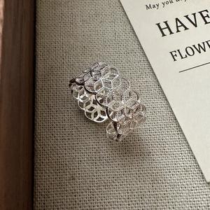S925 Sterling <b>Silver</b> Korean Niche Design Lace Retro <b>Ring</b> South Korea Korean Style Simple Fashionable <b>Ring</b> - Product Image 2