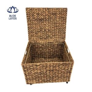 HOT SELLING Handwoven Water Hyacinth <b>Basket</b> from Vietnam Sustainable Natural <b>Storage</b> <b>Basket</b> - Product Image 3