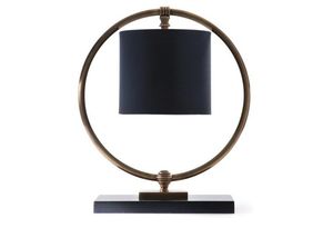 Modern Circular Metal Table <b>Lamp</b> with Fabric Shade Decorative Bedside <b>Lamp</b> for Bedroom Living Room Office And <b>Study</b> Table Use - Product Image 2