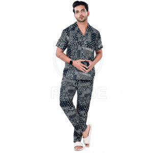 Vêtements de nuit pour hommes, combinaison de sommeil décontractée, confortable, douce au toucher, tissu respirant - Product Image 2
