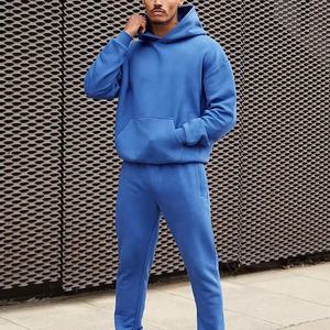 Chándal en blanco sin cuerda con logotipo personalizado de alta calidad para hombres, ropa de calle, jersey con hombros caídos, chándal liso para hombres y mujeres - Product Image 3