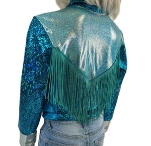 Camisa Retro Disco Rodeo para niñas – Estilo Western azul brillante - Product Image 4