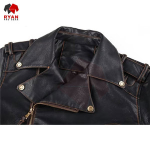Chaqueta de Cuero para Hombre, Elegante, de Color Sólido, Alta Calidad, Marca Personalizada, Fabricante OEM ODM - Product Image 6