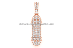 Collar con Colgante de Diamante Moissanita en Oro Sólido de 10K, Diseño Único y Personalizado, Estilo Minimalista, Deportivo, para Niños - Product Image 3