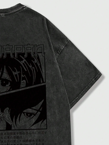 Camisetas de Hombre de Corte Regular, Tejidas en Poliéster/Algodón, con Estampado Personalizado, Estilo Urbano, Cuello en V, Manga Corta - Product Image 6