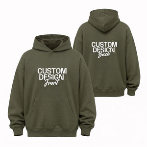 Sweat-shirt à capuche personnalisé unisexe, coupe ample, en polaire, décontracté, pour l'automne, avec poche et impression avant et arrière - Product Image 1