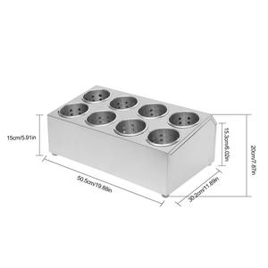 Organizador de Utensilios de Acero Plateado de Alta Resistencia con 8 Secciones, Ideal para Cafeterías, Cantinas y Hostales - Product Image 4