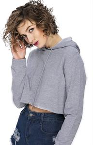 Sudadera corta con capucha para mujer, ropa para Parte Superior Femenina, con cuello redondo, personalizada, venta al por mayor - Product Image 3