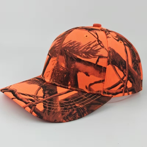 Casquette de baseball camouflage orange vif en gros, réglable, pour activités de plein air, chasse, pêche, unisexe, imprimé camouflage, casquette de sport - Product Image 2
