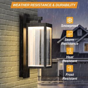 Lámpara de Pared Exterior Impermeable con LED Integrado y Pantalla de Cristal Transparente 22527, Farol de Pared para Exteriores - Product Image 4
