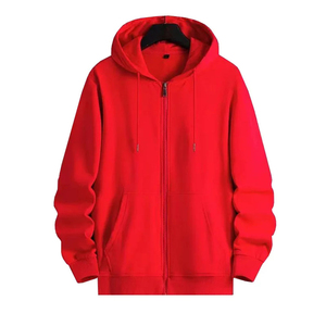 Unisex Black Hooded <b>Fleece</b> Jacket Breathable Polyester/Cotton <b>Zipper</b> Front Casual Sweatshirt Solid Color Regular Fit Winter Wear - Product Image 4