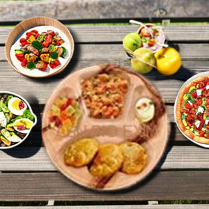 Platos cuadrados de hoja de bambú desechables fuertes y decorativos, vajilla compostable para fiestas, bodas y ocasiones especiales - Product Image 1