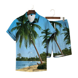 Servicio OEM, Conjunto de Camisa y Pantalones Cortos Estilo Hawaiano, Conjunto de Camisa y Pantalones Cortos Hawaianos de Alta Calidad en Venta - Product Image 3