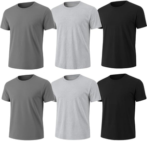 T-shirt à col en V pour homme, manches courtes, 100 % coton, couleur unie, décontracté, tricoté, coupe classique, respirant, teinture unie - Product Image 5